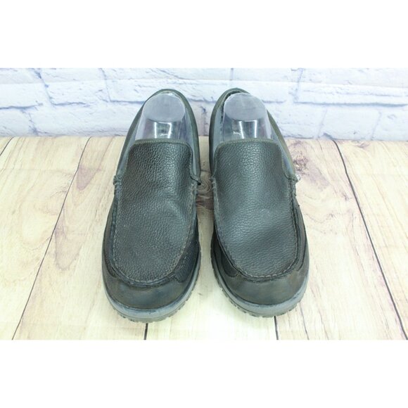 LL Bean All Week Slipper Mocs Shearling Lined Black Leather Size 11 M - Picture 4 of 9